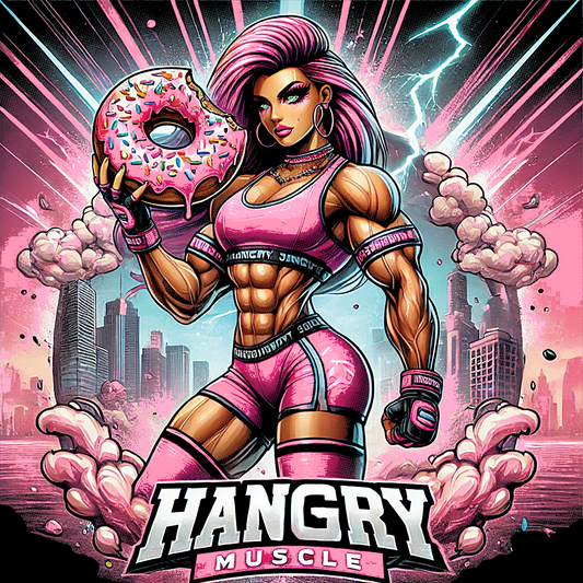 Hangry Muscle Pink Donut Warrior Tee – ‘Never Get Comfortable