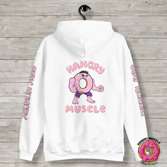 Stay Hungry | Pink Donut | Pull Over Hoodie (Heavy) | Unisex